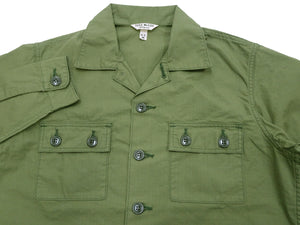 TOYS McCOY Utility Shirt Men's Ripstop Plain Long Sleeve Button Up Shirt TMS2304 160 Olive