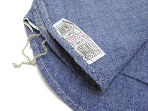 TOYS McCOY Chambray Shirt - Steve McQueen Edition, Men's Long Sleeve U.S. Navy Utility Work Shirt TMS2407 Blue