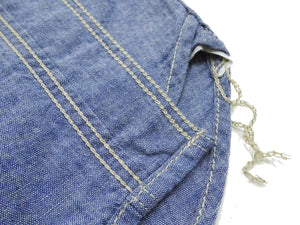 TOYS McCOY Chambray Shirt - Steve McQueen Edition, Men's Long Sleeve U.S. Navy Utility Work Shirt TMS2407 Blue