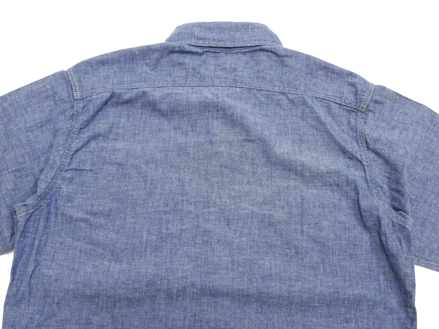 TOYS McCOY Blue Chambray Shirt Men's Steve McQueen Long Sleeve Button Up Work Shirt TMS2407