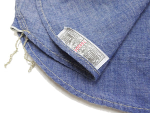 TOYS McCOY Men's Short-Sleeve Blue Chambray Shirt - Classic U.S. Navy Utility Shirt Style Work Shirt TMS2507
