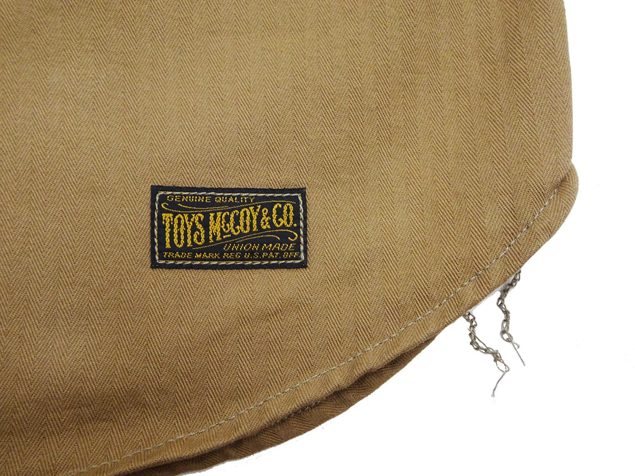 TOYS McCOY Men's Long-Sleeve Solid-Color Work Shirt - Vintage-Inspired Heavyweight Cotton Herringbone Twill (HBT), Made in Japan (TMS2508 041 Khaki Brown)