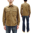 Load image into Gallery viewer, TOYS McCOY Men&#39;s Long-Sleeve Solid-Color Work Shirt - Vintage-Inspired Heavyweight Cotton Herringbone Twill (HBT), Made in Japan (TMS2508 041 Khaki Brown)
