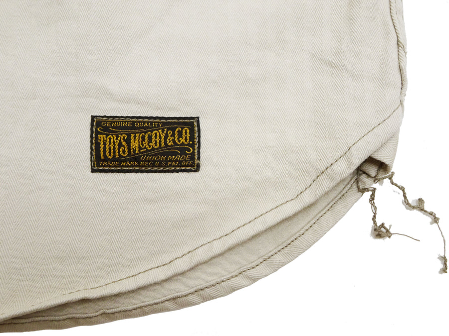 TOYS McCOY Men's Long-Sleeve Solid-Color Work Shirt - Vintage-Inspired Heavyweight Cotton Herringbone Twill (HBT), Made in Japan (TMS2508 040 Ivory)