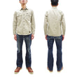 Load image into Gallery viewer, TOYS McCOY Men&#39;s Long-Sleeve Solid-Color Work Shirt - Vintage-Inspired Heavyweight Cotton Herringbone Twill (HBT), Made in Japan (TMS2508 040 Ivory)
