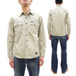 Load image into Gallery viewer, TOYS McCOY Men&#39;s Long-Sleeve Solid-Color Work Shirt - Vintage-Inspired Heavyweight Cotton Herringbone Twill (HBT), Made in Japan (TMS2508 040 Ivory)
