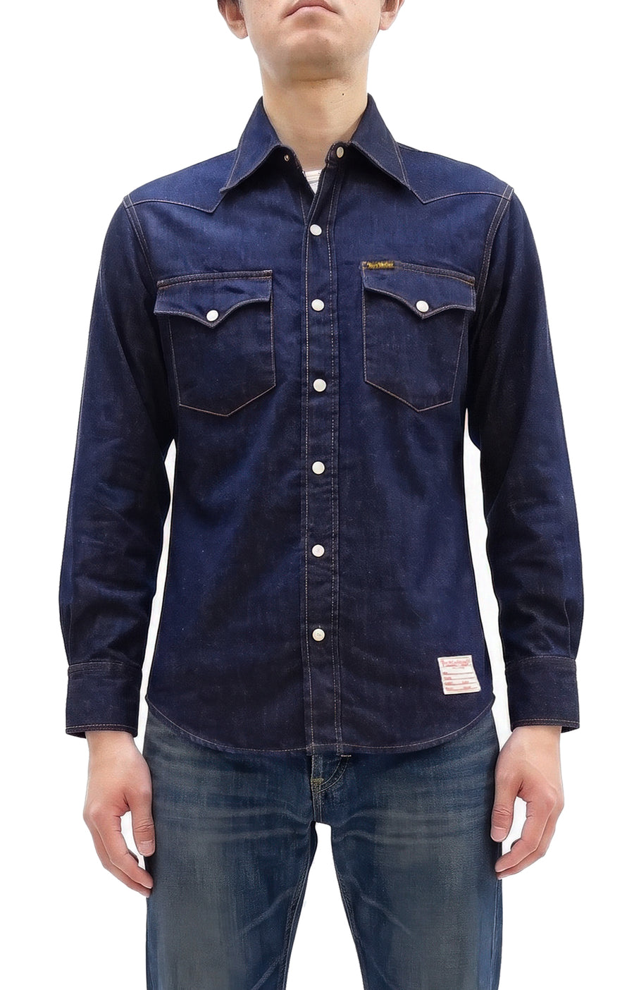 TOYS McCOY Men's Long Sleeve Denim Western Shirt, Steve McQueen