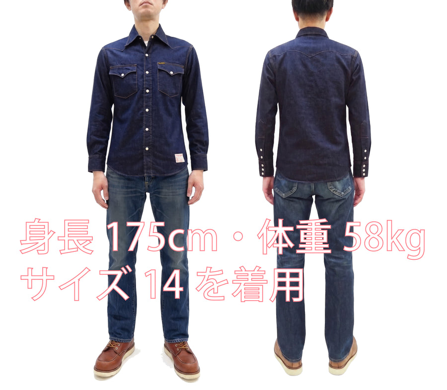 TOYS McCOY Men's Long Sleeve Denim Western Shirt, Steve McQueen