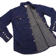 Load image into Gallery viewer, TOYS McCOY Men's Long Sleeve Denim Western Shirt, Steve McQueen "Nevada Smith" Inspired, 8 oz One-Wash Deep Indigo, Snap-Front, Made in Japan (TMS2601)

