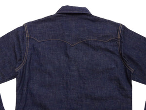 TOYS McCOY Men's Long Sleeve Denim Western Shirt, Steve McQueen "Nevada Smith" Inspired, 8 oz One-Wash Deep Indigo, Snap-Front, Made in Japan (TMS2601)
