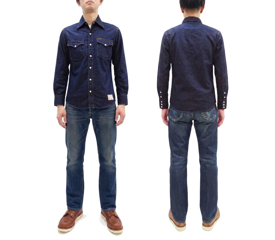 TOYS McCOY Men's Long Sleeve Denim Western Shirt, Steve McQueen