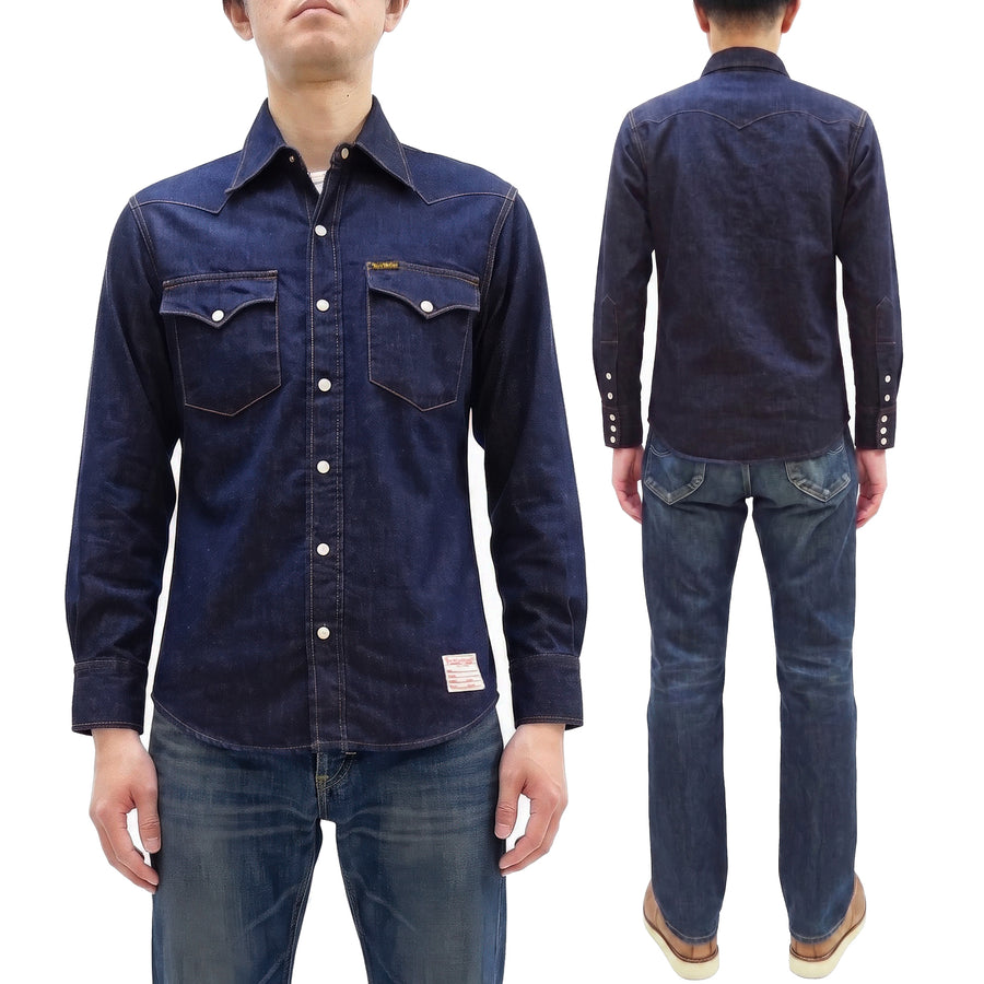TOYS McCOY Men's Long Sleeve Denim Western Shirt, Steve McQueen