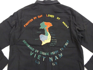 Tailor Toyo Jacket Men's US Military Embroidered Vietnam War Souvenir Tour Jacket TT15395 Faded-Black