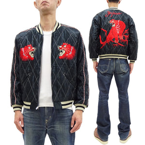 Tailor Toyo Japanese Souvenir Jacket TT15543 Men's Casual Acetate Quilted Sukajan Red Tiger x Japan Map TT15543-119