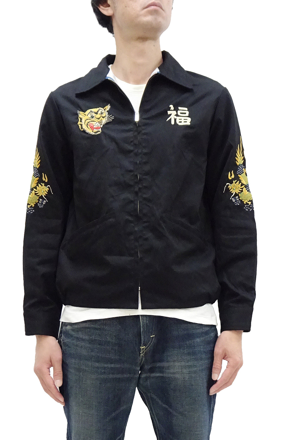 Tailor Toyo Jacket Men's US Military Embroidered Vietnam War Souvenir Tour Jacket TT15546 119 Black