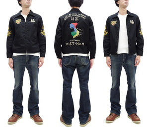 Tailor Toyo Jacket Men's US Military Embroidered Vietnam War Souvenir Tour Jacket TT15546 119 Black