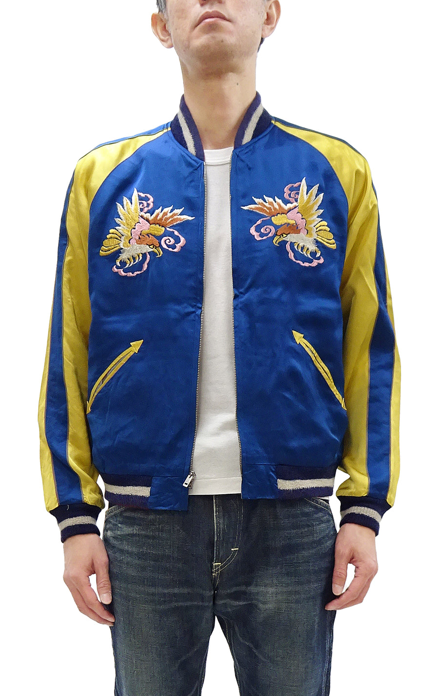 KOSHO & CO. Jacket Tailor Toyo Sukajan Men's Japanese Souvenir Jacket White Dragon Embroidery TT15618 TT15618-125