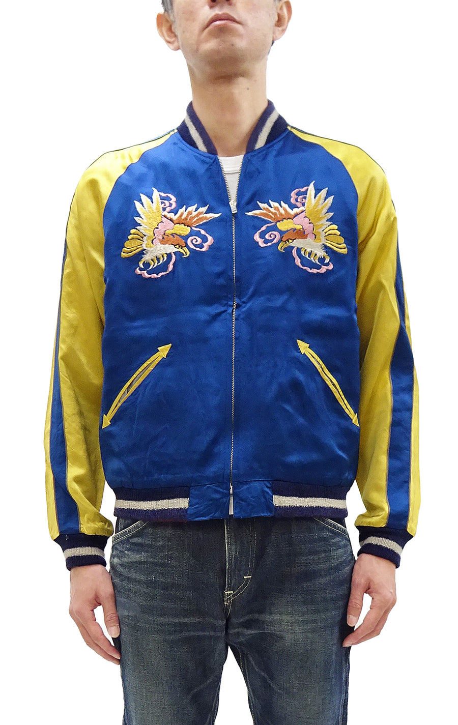 KOSHO & CO. Jacket Tailor Toyo Sukajan Men's Japanese Souvenir Jacket White Dragon Embroidery TT15618 TT15618-125