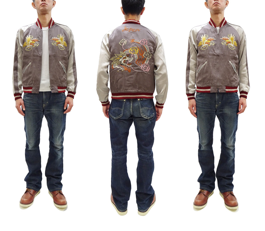 KOSHO & CO. Jacket Tailor Toyo Sukajan Men's Japanese Souvenir Jacket White Dragon Embroidery TT15618 TT15618-125