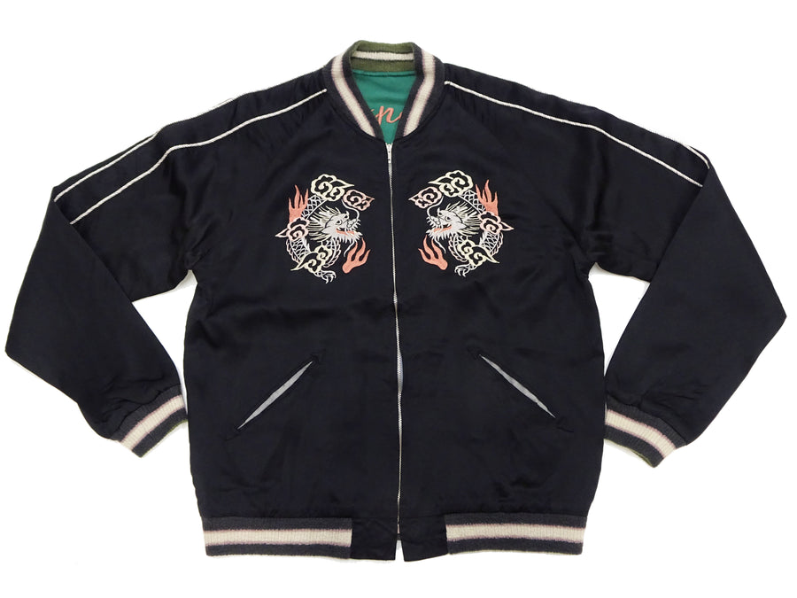 KOSHO & CO. Jacket Tailor Toyo Sukajan Men's Japanese Souvenir Jacket Silver Dragon x Tangled Dragons Embroidery TT15619 TT15619-119