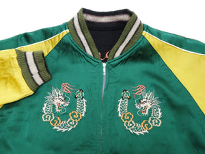 KOSHO & CO. Jacket Tailor Toyo Sukajan Men's Japanese Souvenir Jacket Silver Dragon x Tangled Dragons Embroidery TT15619 TT15619-119