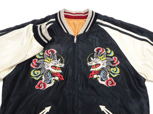 Tailor Toyo Sukajan TT15682 Men's Japanese Souvenir Jacket White Dragon x Eagle Embroidery TT15682-119