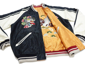 Tailor Toyo Sukajan TT15682 Men's Japanese Souvenir Jacket White Dragon x Eagle Embroidery TT15682-119