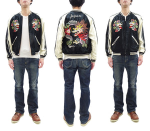Tailor Toyo Sukajan TT15682 Men's Japanese Souvenir Jacket White Dragon x Eagle Embroidery TT15682-119