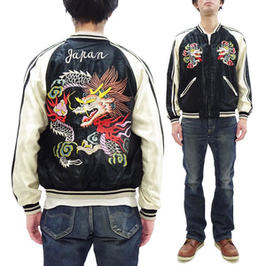 Tailor Toyo Sukajan TT15682 Men's Japanese Souvenir Jacket White Dragon x Eagle Embroidery TT15682-119
