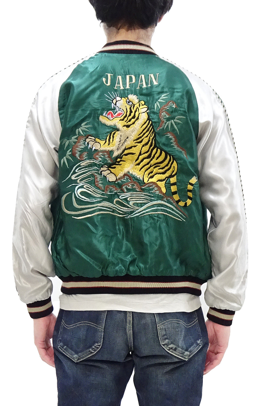 Tailor Toyo Sukajan TT15682 Men's Japanese Souvenir Jacket Roaring Tiger x Japan Map Embroidery TT15682-145