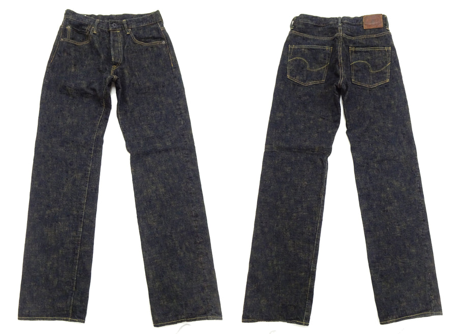 ONI Denim Men's 17 oz Bumpy Denim Selvedge Jeans - Regular Straight Fit - Indigo Overdyed with Ocher Pigment - Made in Japan (ONI277-Bumpy)
