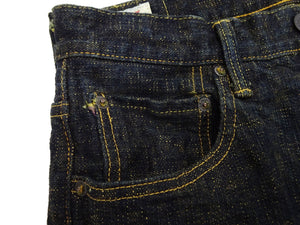 ONI Denim Men's 17 oz Bumpy Denim Selvedge Jeans - Regular Straight Fit - Indigo Overdyed with Ocher Pigment - Made in Japan (ONI277-Bumpy)