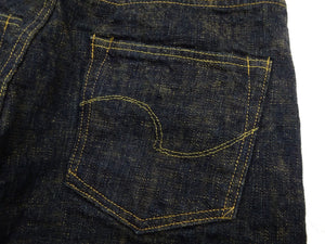 ONI Denim Men's 17 oz Bumpy Denim Selvedge Jeans - Regular Straight Fit - Indigo Overdyed with Ocher Pigment - Made in Japan (ONI277-Bumpy)