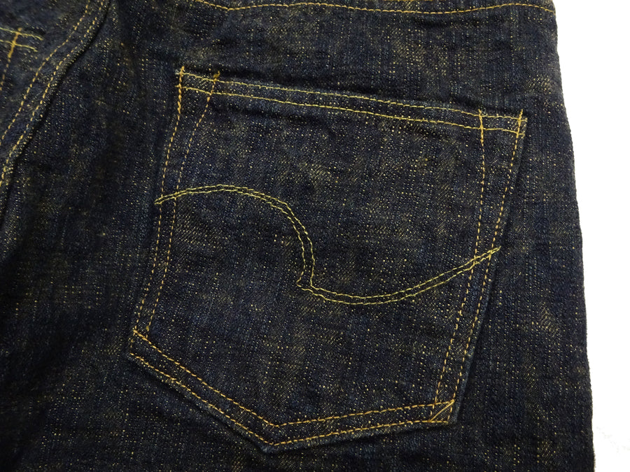ONI Denim Men's 17 oz Bumpy Denim Selvedge Jeans - Regular Straight Fit - Indigo Overdyed with Ocher Pigment - Made in Japan (ONI277-Bumpy)