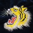 Load image into Gallery viewer, Tailor Toyo Japanese Souvenir Jacket - Men&#39;s Mid-1950s Reproduction Sukajan - Reversible, Velvet and Quilted Satin - TT15792-128 Roaring Tiger x Japan Map Dark Navy x Black
