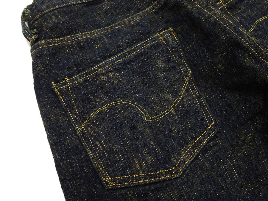 ONI Denim Men's 17 oz Bumpy Denim Selvedge Jeans - Regular Straight Fit - Indigo Overdyed with Ocher Pigment - Made in Japan (ONI277-Bumpy)