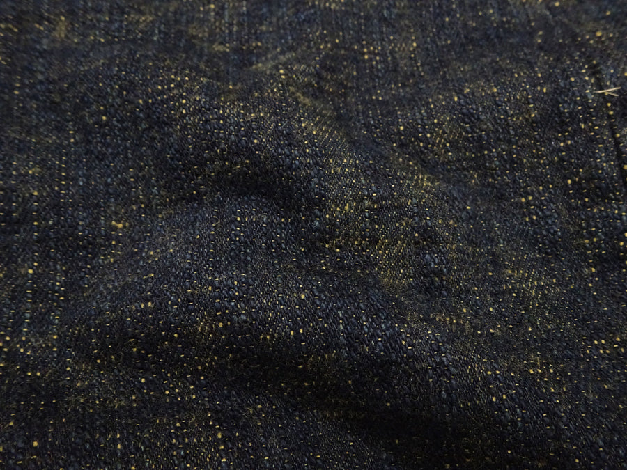 ONI Denim Men's 17 oz Bumpy Denim Selvedge Jeans - Regular Straight Fit - Indigo Overdyed with Ocher Pigment - Made in Japan (ONI277-Bumpy)