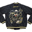 Load image into Gallery viewer, Tailor Toyo Japanese Souvenir Jacket - Men&#39;s Mid-1950s Reproduction Sukajan - Reversible, Velvet and Quilted Satin - TT15792-128 Roaring Tiger x Japan Map Dark Navy x Black
