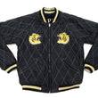 Load image into Gallery viewer, Tailor Toyo Japanese Souvenir Jacket - Men&#39;s Mid-1950s Reproduction Sukajan - Reversible, Velvet and Quilted Satin - TT15792-128 Roaring Tiger x Japan Map Dark Navy x Black
