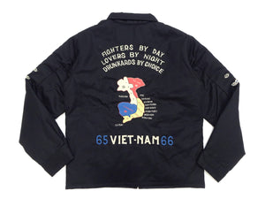 Tailor Toyo Reversible Vietnam Jacket with Insulation - Men's Modern Reinterpretation of Viet-Jumper Vietnam Souvenir Jacket / TT15800-119 Black