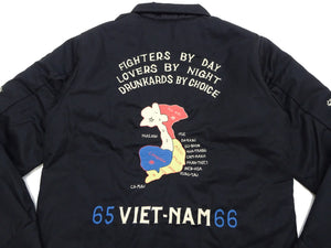 Tailor Toyo Reversible Vietnam Jacket with Insulation - Men's Modern Reinterpretation of Viet-Jumper Vietnam Souvenir Jacket / TT15800-119 Black