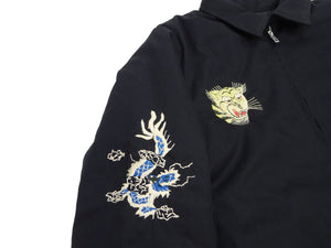 Tailor Toyo Reversible Vietnam Jacket with Insulation - Men's Modern Reinterpretation of Viet-Jumper Vietnam Souvenir Jacket / TT15800-119 Black