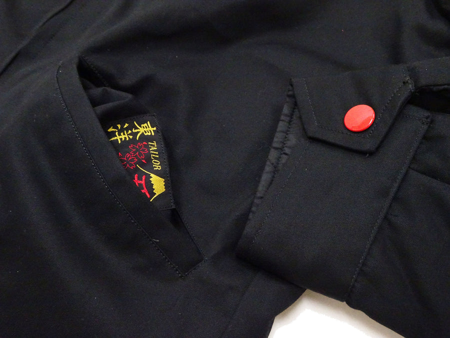 Tailor Toyo Reversible Vietnam Jacket with Insulation - Men's Modern Reinterpretation of Viet-Jumper Vietnam Souvenir Jacket / TT15800-119 Black