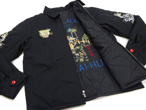 Tailor Toyo Reversible Vietnam Jacket with Insulation - Men's Modern Reinterpretation of Viet-Jumper Vietnam Souvenir Jacket / TT15800-119 Black