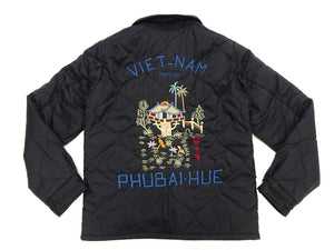 Tailor Toyo Reversible Vietnam Jacket with Insulation - Men's Modern Reinterpretation of Viet-Jumper Vietnam Souvenir Jacket / TT15800-119 Black