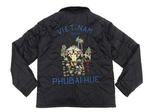 Tailor Toyo Reversible Vietnam Jacket with Insulation - Men's Modern Reinterpretation of Viet-Jumper Vietnam Souvenir Jacket / TT15800-119 Black