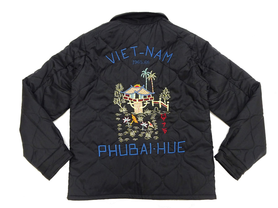 Tailor Toyo Reversible Vietnam Jacket with Insulation - Men's Modern Reinterpretation of Viet-Jumper Vietnam Souvenir Jacket / TT15800-119 Black