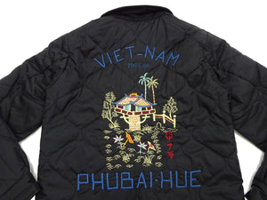 Tailor Toyo Reversible Vietnam Jacket with Insulation - Men's Modern Reinterpretation of Viet-Jumper Vietnam Souvenir Jacket / TT15800-119 Black