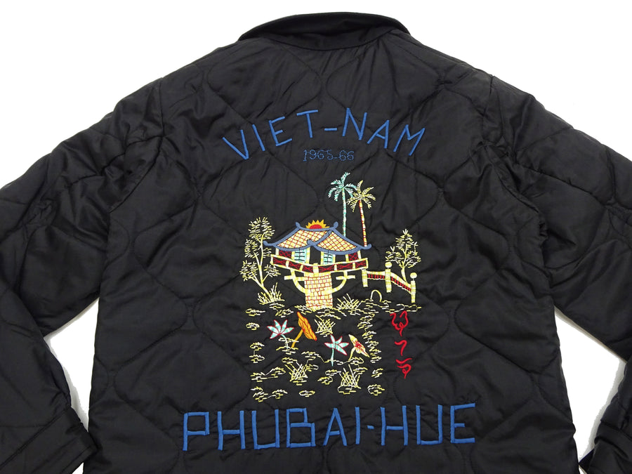 Tailor Toyo Reversible Vietnam Jacket with Insulation - Men's Modern Reinterpretation of Viet-Jumper Vietnam Souvenir Jacket / TT15800-119 Black