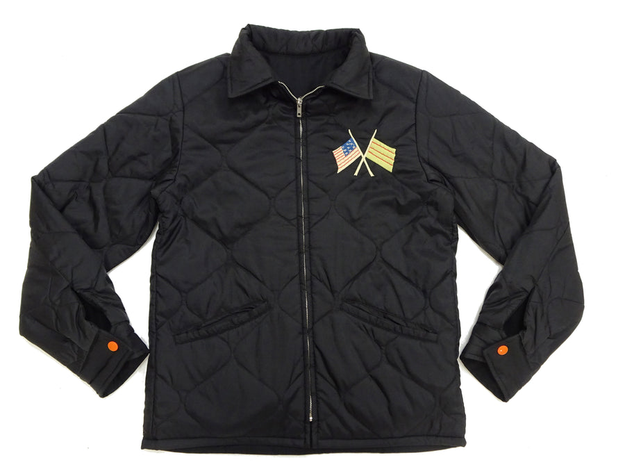 Tailor Toyo Reversible Vietnam Jacket with Insulation - Men's Modern Reinterpretation of Viet-Jumper Vietnam Souvenir Jacket / TT15800-119 Black